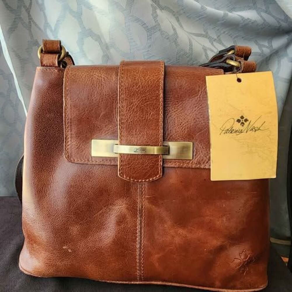 Patricia Nash Larone Tan Leather Heritage Shoulder Bag Purse NWT